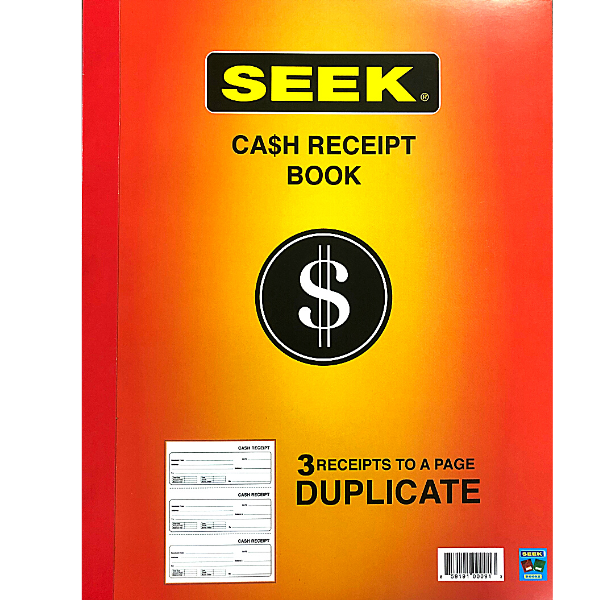 Cash Receipt Book 3 Per Page Duplicate