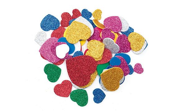 Glitter Foam Shapes Assorted