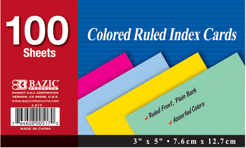 Index Cards Colour-100