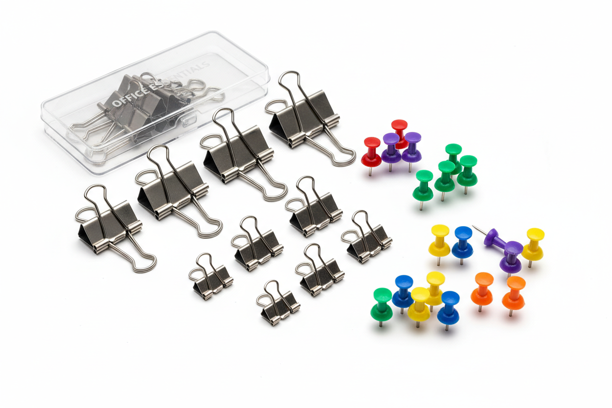 Binder clips & pins set