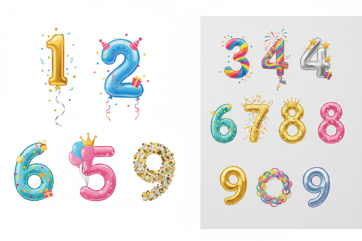 Birthdays Numeral Wall Stickers